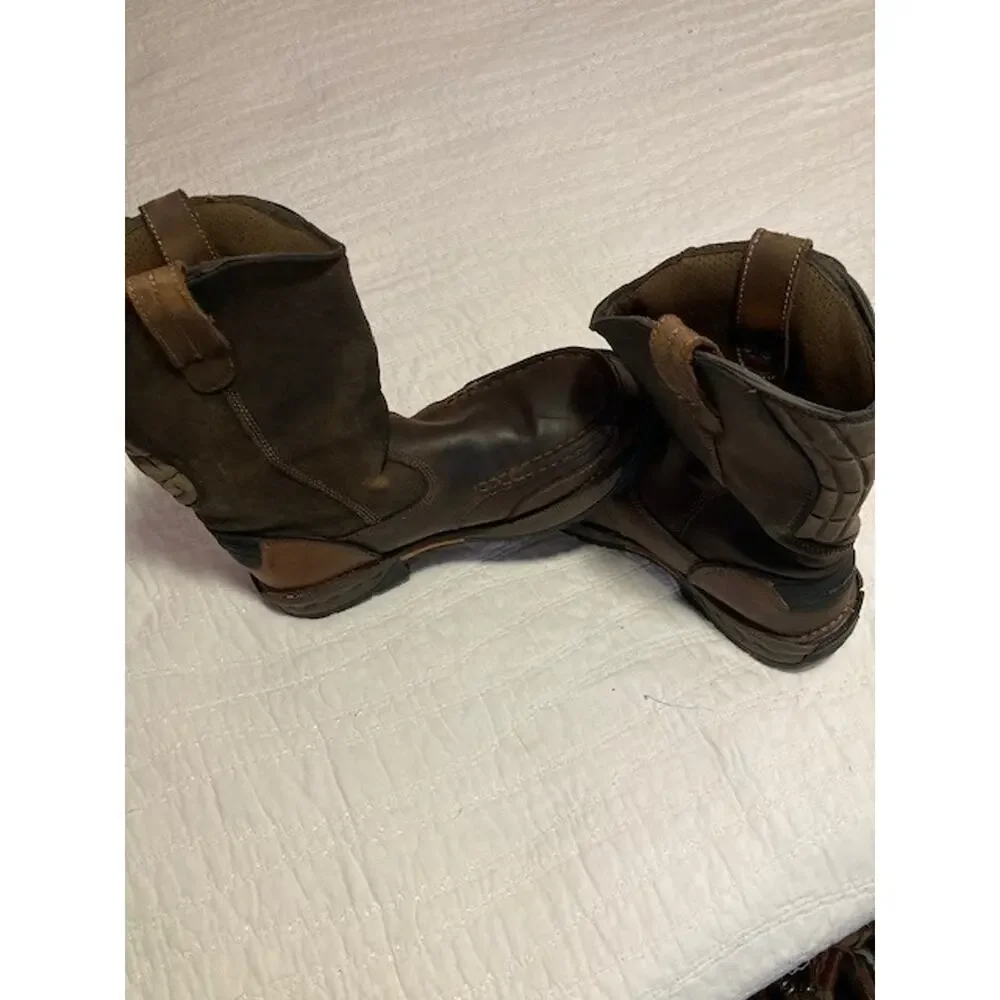 Georgia Boot Mens 11 Brown Leather Pull On Steel Toe Moc Toe Work Boots Wellies